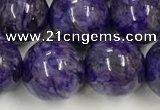 CCG313 15.5 inches 12mm round dyed charoite beads wholesale