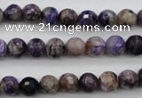 CCG52 15.5 inches 8mm faceted round natural charoite beads