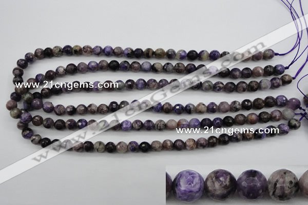 CCG56 15.5 inches 7mm faceted round natural charoite beads