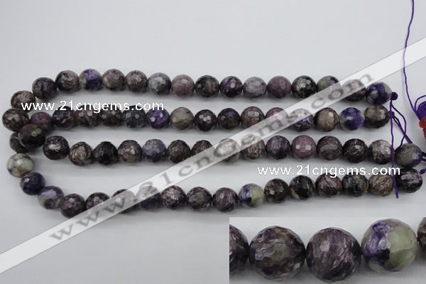 CCG57 15.5 inches 9mm faceted round natural charoite beads