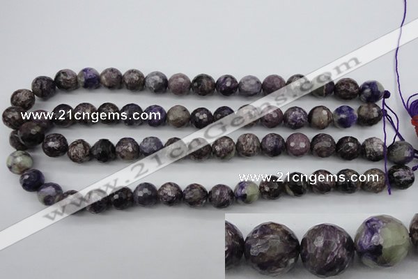 CCG58 15.5 inches 11mm faceted round natural charoite beads