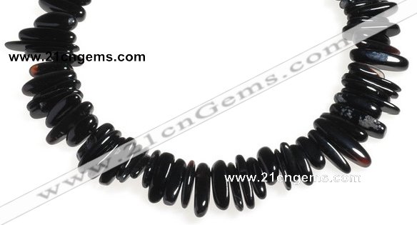 CCH03 16 inches black agate chips gemstone beads wholesale