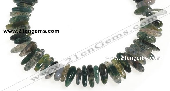 CCH05 16 inches moss agate chips gemstone beads wholesale