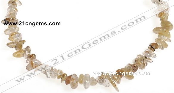 CCH11 16 inches quartz rutilated chips gemstone beads wholesale