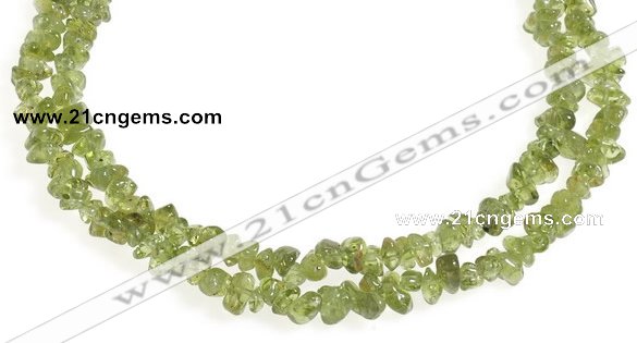 CCH16 35 inches green peridot chips gemstone beads wholesale