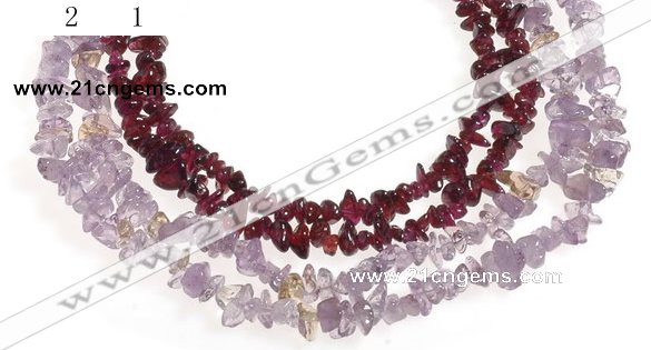 CCH19 34 inches garnet chips & amethyst chips beads wholesale