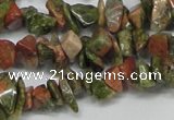 CCH203 34 inches 3*5mm unakite chips gemstone beads wholesale