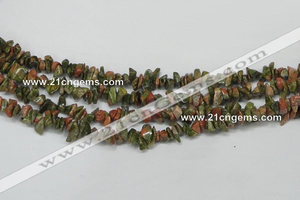 CCH203 34 inches 3*5mm unakite chips gemstone beads wholesale
