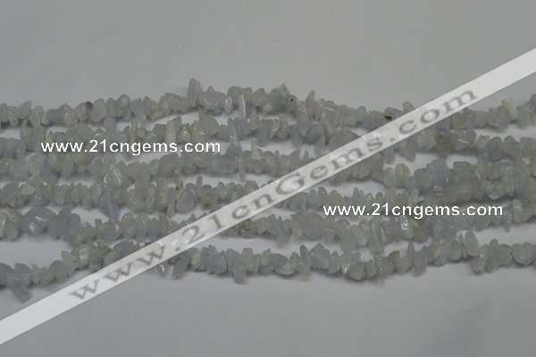 CCH205 34 inches 3*5mm blue chalcedony chips gemstone beads wholesale