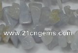 CCH218 34 inches 5*8mm blue chalcedony chips gemstone beads wholesale