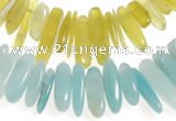 CCH22 16 inches Korea jade & amazonite chips gemstone beads