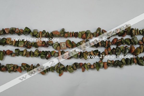 CCH225 34 inches 5*8mm unakite chips gemstone beads wholesale