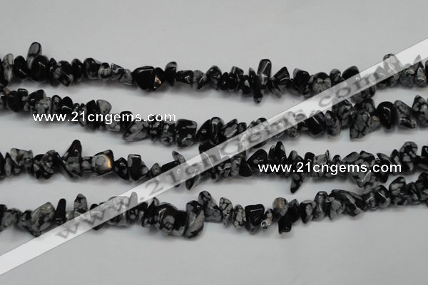 CCH227 34 inches 5*8mm snowflake obsidian chips gemstone beads wholesale