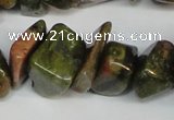 CCH296 34 inches 8*12mm unakite chips gemstone beads wholesale