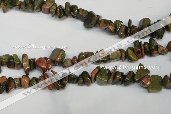 CCH296 34 inches 8*12mm unakite chips gemstone beads wholesale