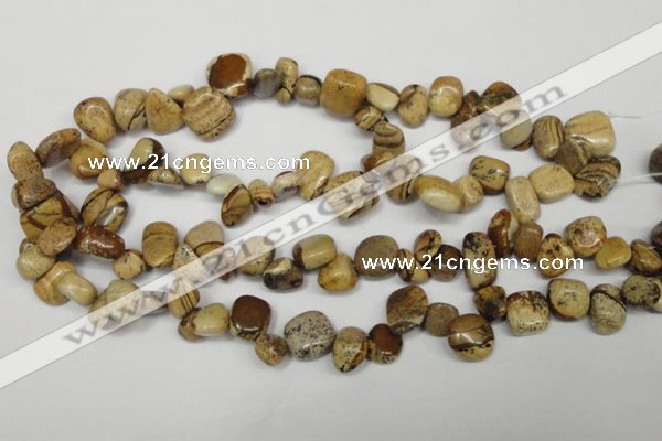 CCH331 15.5 inches 10*15mm picture jasper chips beads wholesale