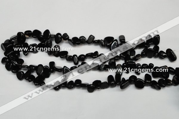 CCH332 15.5 inches 10*15mm black agate chips gemstone beads wholesale