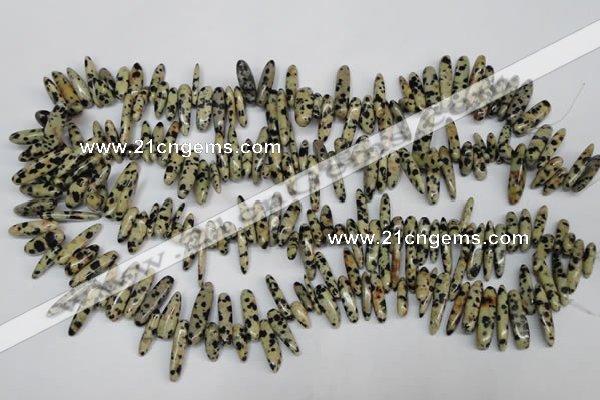 CCH344 15.5 inches 5*20mm dalmatian jasper chips beads wholesale