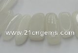 CCH407 15.5 inches 6*18mm - 10*22mm white jade chips beads