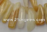 CCH408 15.5 inches 6*20mm - 7*30mm yellow jade chips beads