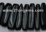 CCH409 15.5 inches 6*25mm - 7*35mm black agate chips beads