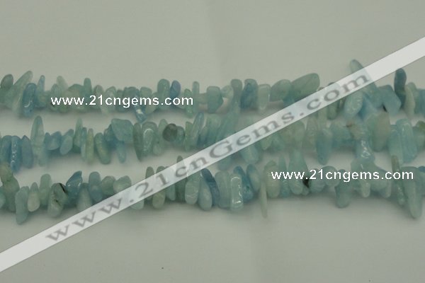 CCH603 15.5 inches 3*12mm - 4*16mm aquamarine chips gemstone beads