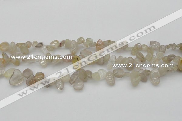 CCH622 15.5 inches 6*8mm - 10*14mm golden rutilated quartz chips beads