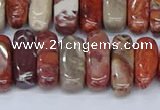 CCH715 15.5 inches 5*10mm - 5*15mm red porcelain chips beads