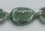 CCJ08 15.5 inches 22*30mm flat teardrop natural African jade beads