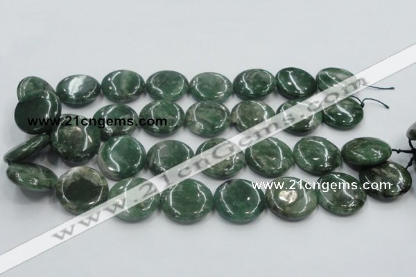 CCJ09 15.5 inches 25mm flat round natural African jade beads wholesale