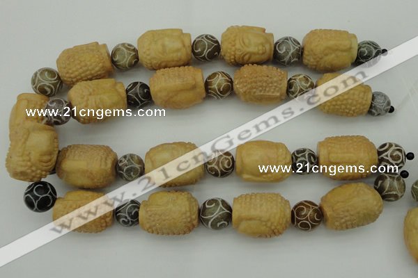 CCJ235 15.5 inches 22*28mm carved buddha China jade beads