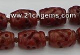 CCJ325 15.5 inches 12*16mm - 13*18mm carved drum China jade beads