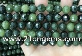 CCJ339 15.5 inches 10mm faceted round China green jade beads