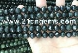 CCJ343 15.5 inches 6mm faceted round dark green jade beads