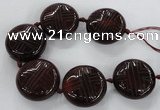 CCJ362 40mm carved coin China jade beads wholesale