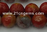 CCJ465 15.5 inches 14mm faceted round colorful jasper beads