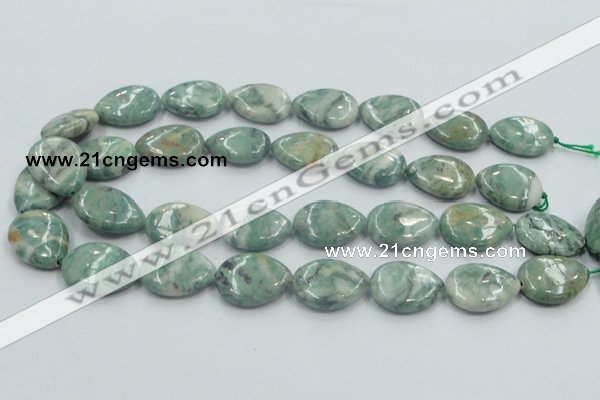 CCJ52 15.5 inches 18*25mm flat teardrop African jade gemstone beads