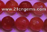 CCL54 15 inches 10mm faceted round carnelian gemstone beads