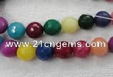 CCN1001 15.5 inches 4mm faceted round multi colored candy jade beads