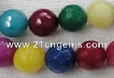 CCN1008 15.5 inches 18mm faceted round multi colored candy jade beads