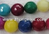 CCN1009 15.5 inches 20mm faceted round multi colored candy jade beads