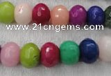 CCN1011 15.5 inches 8*12mm faceted rondelle multi colored candy jade beads