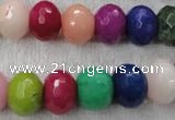 CCN1012 15.5 inches 10*14mm faceted rondelle multi colored candy jade beads