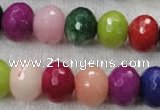 CCN1014 15.5 inches 12*16mm faceted rondelle multi colored candy jade beads