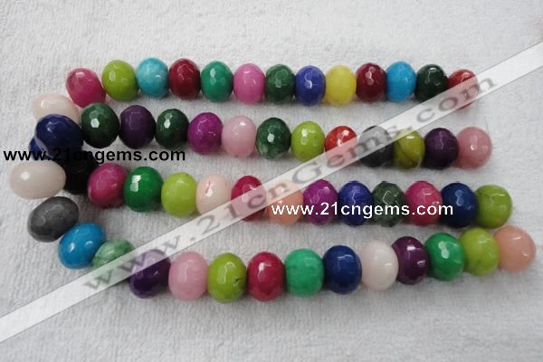 CCN1014 15.5 inches 12*16mm faceted rondelle multi colored candy jade beads