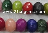 CCN1015 15.5 inches 13*18mm faceted rondelle multi colored candy jade beads