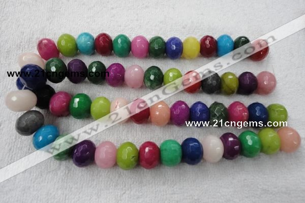 CCN1015 15.5 inches 13*18mm faceted rondelle multi colored candy jade beads