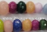 CCN1018 4*6mm - 13*18mm faceted rondelle multi colored candy jade beads