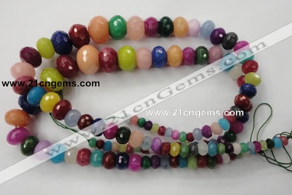 CCN1018 4*6mm - 13*18mm faceted rondelle multi colored candy jade beads