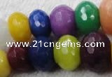 CCN1019 4*6mm - 13*18mm faceted rondelle multi colored candy jade beads